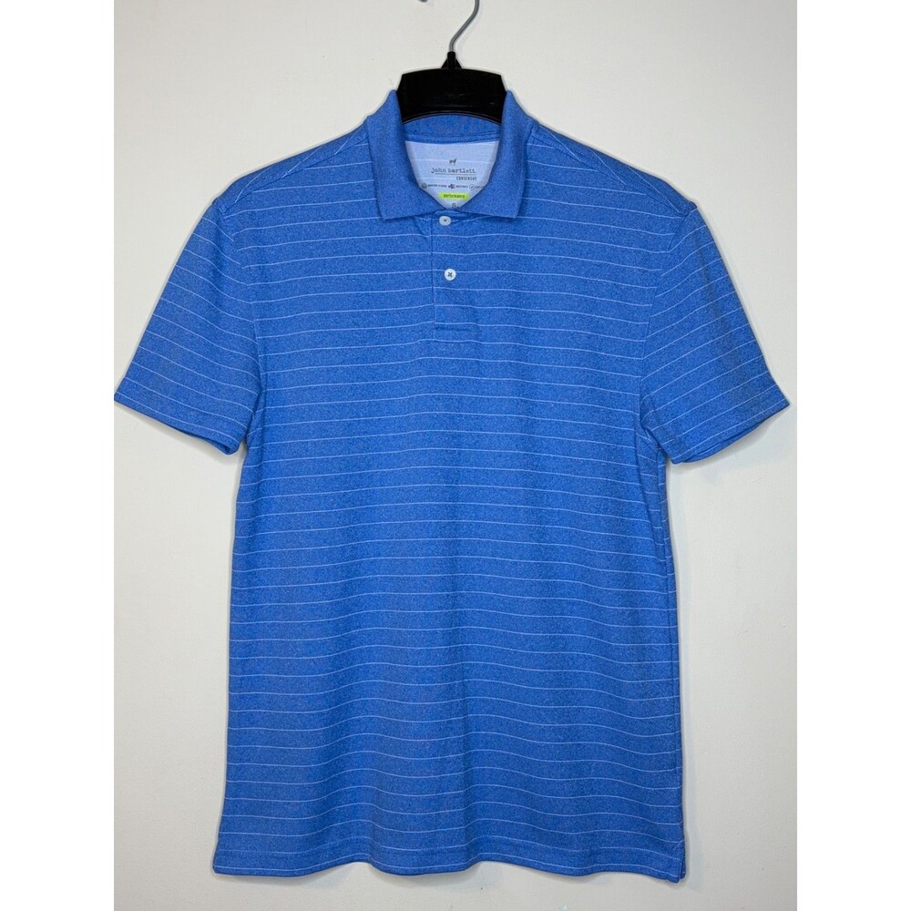 John Bartlett Consensus Performance Short Sleeve Striped Polo Shirt Size S